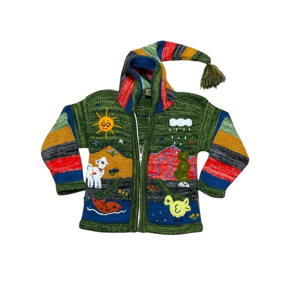 Sisandina Jacket Kids Unisex Baby 0 Full Zip Hoodie Made in Peru Embroidered
